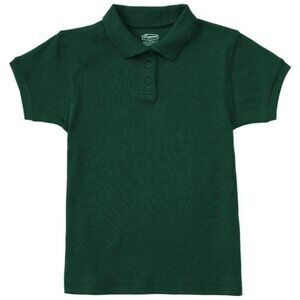 Classroom 58584 Girls Juniors Short Sleeve Fitted Interlock Polo Green